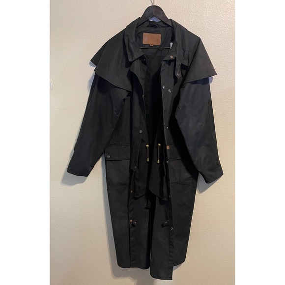 Outback Trading Co. Low Rider Duster Coat Long Rain Western Oilskin Jacket Large - Picture 3 of 13